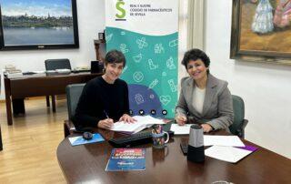 Macarena Pérez, vicepresidenta del COF de Sevilla, y Rocío Fernández Martínez, presidenta de BCS Sevilla.